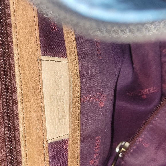 Anuschka Blue Hand Painted Leather Shoulder Bag - Picture 16 of 16